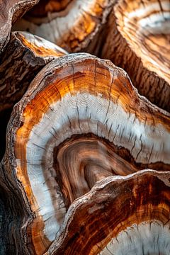 Wooden discs in detail - naturalness by Poster Art Shop