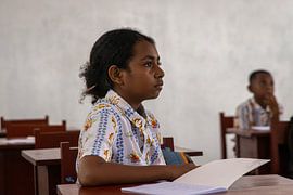 Schoolkinderen @ Arborek Island, Indonesie van Travel Tips and Stories