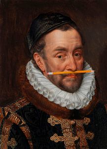 Portret van Willem I, prins van Oranje door Adriaen Thomas met potlood