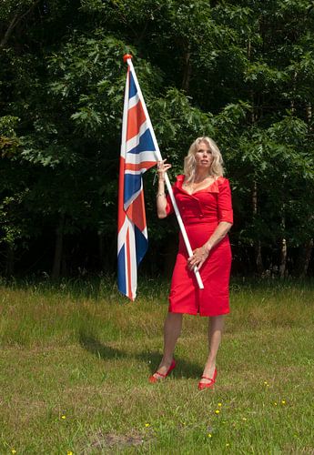 Pin-up girl flying the flag by Arthur Wijnen