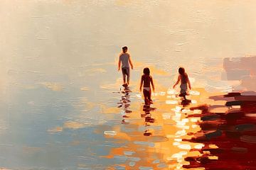 Wandelaars in Zomerlicht no.2 van Studio BB