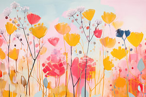 Fleurs vintage en pastel