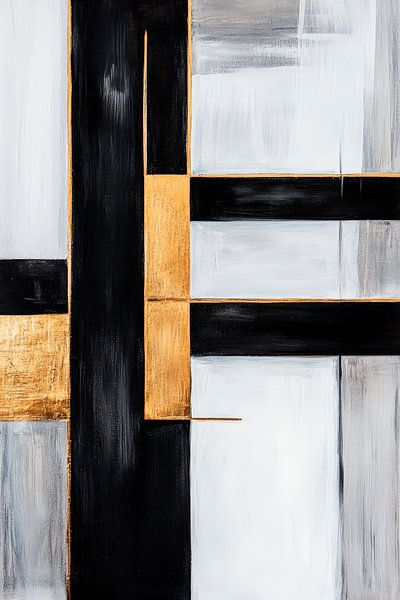 Abstrakte Geometrie in Schwarz und Gold von Poster Art Shop