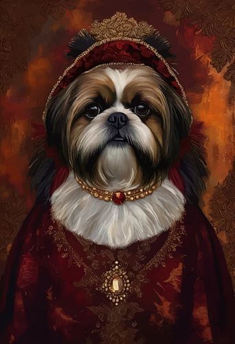 Shih Tzu Dog in Victorian Dress by MIROKKU