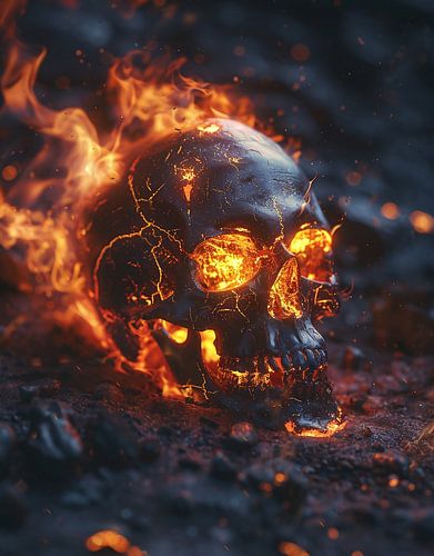Brandende schedel