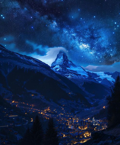 Nachtlichter in den Alpen von fernlichtsicht