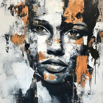 Face in black, white and gold by Poster Art Shop