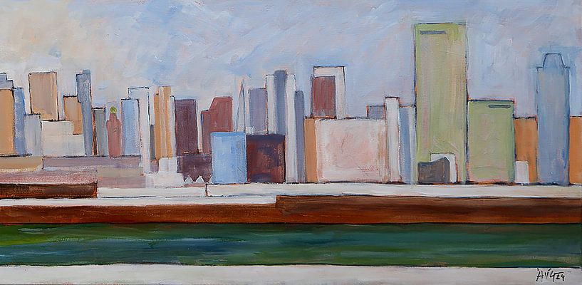 Rotterdam skyline by Antonie van Gelder Beeldend kunstenaar