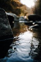 Water in the river in the evening light