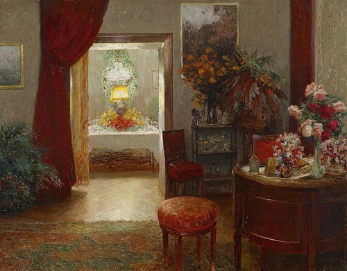 Olga Wisinger-Florian - Interieur met feestelijk gedekte tafel