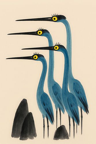 Wachsame Reiher - In stilvoller Stille