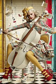 A girl is playing the cello by Bernhard Karssies