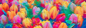 abstract tulips in a panoramic view by eric van der eijk