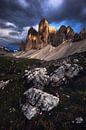 A dramatic cloud scene at the Three Peaks by Daniel Gastager thumbnail