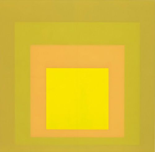 Josef Albers - Hommage au carré, pistache, jaune . Haute résolution