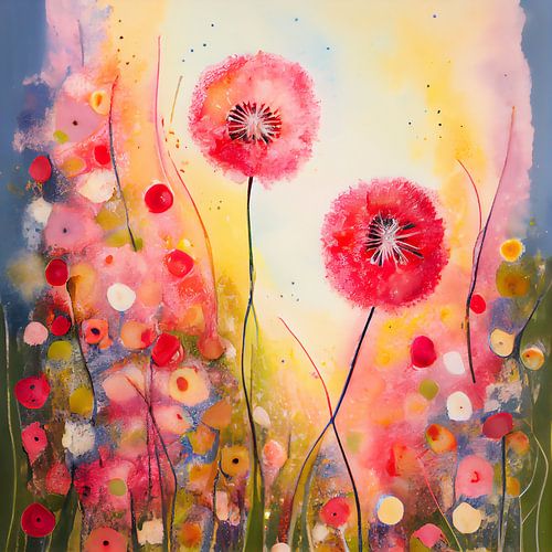 Fleur de la vessie aux couleurs ondulées