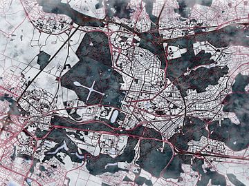Kaart van Versailles in de stijl 'White Winter' van Maporia