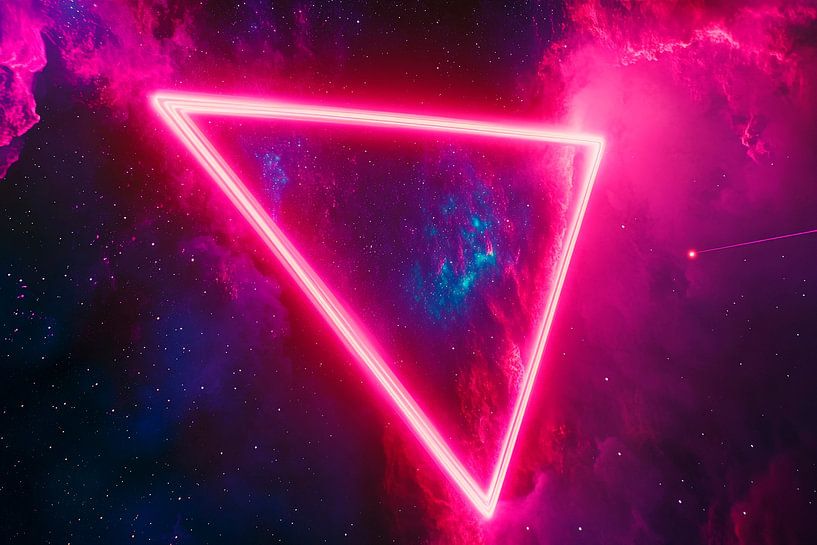 Triangle rose fluo dans l'espace par Poster Art Shop