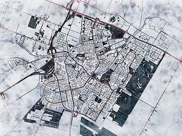 Kaart van Purmerend in de stijl 'White Winter' van Maporia