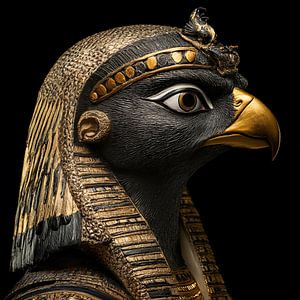Pharaon égyptien oiseau portrait en or