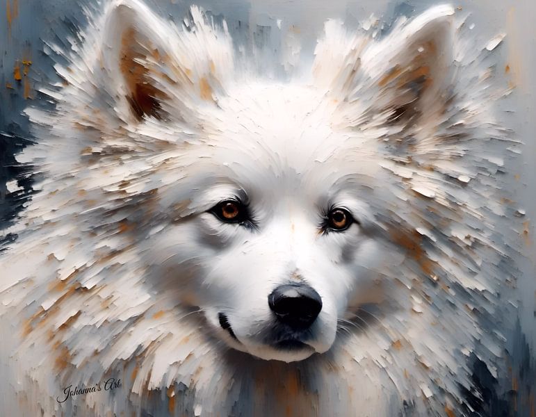 American Eskimo Dog Art 2 | Original Pet Portraits by Johanna's Art Creations by Johannas Art Creations