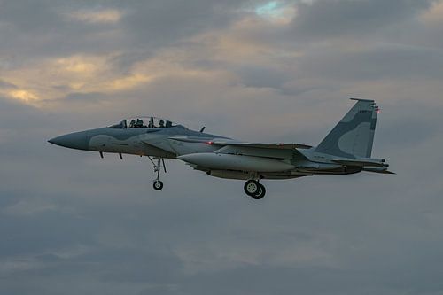Landing Boeing F-15QA Eagle bestemd voor Qatar.