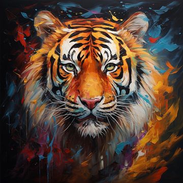 Tigre coloré sur The Xclusive Art