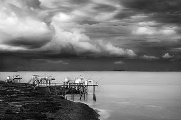 Eight fishing huts in the storm by Fine-Art Landscapes