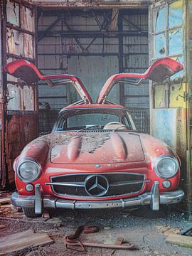 Mercedes 300 SL rood Werkplaats van gm_designs