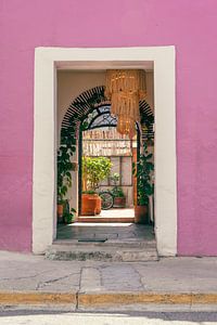 Mexiko Tür mit rosa Wand I Reisefotografie