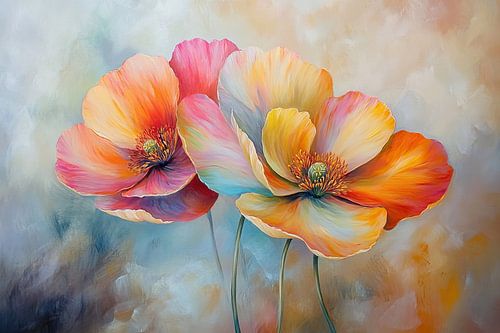 Vrolijke Bloemen Schilderij