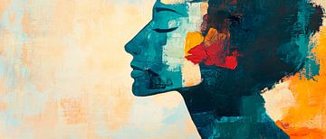 Colourful silence - Profile of a womanShadow plays - Far by Poster Art Shop