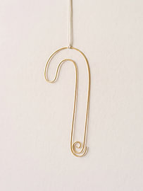 Illustration minimaliste de Noël représentant une canne à sucre dorée