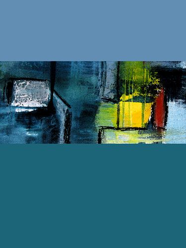 Abstracte kleurvelden / koel blauwgroen