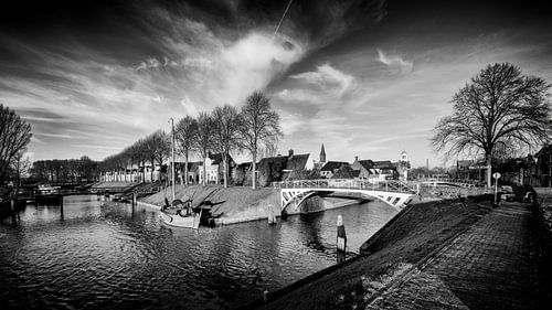 Vestingstad Dokkum vanaf het bolwerk- Friesland (NL)