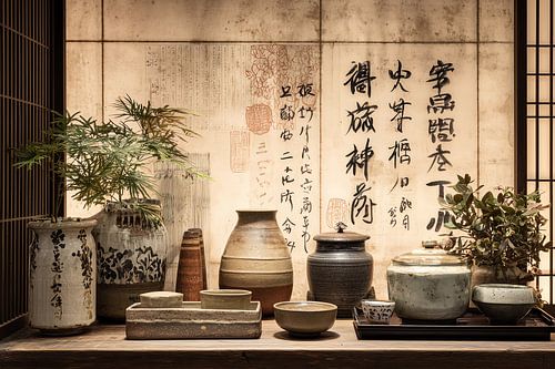 Traditionele oosterse kunst: Traditionele keukenscène