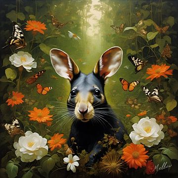 Dschungel-Flora Surrealismus: Moschus-Känguru-Ratte von Mellow Art