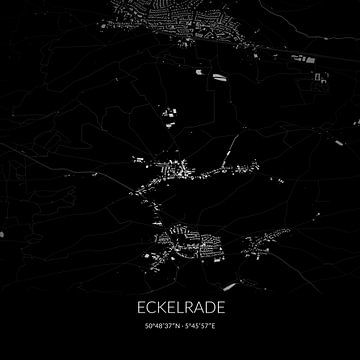 Schwarz-weiße Karte von Eckelrade, Limburg. von Rezona