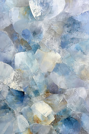 Ice-Blue Abstract Painting – Elegant Mosaic