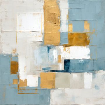 Abstract Blauw | Golden Blue Harmony