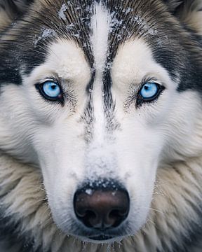 Portrait d'un chien husky