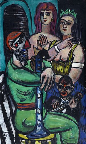 Clown met vrouwen en jonge clown - Max Beckmann, 1950