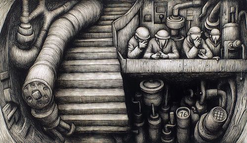 Arbeidspauze in de machinekamer