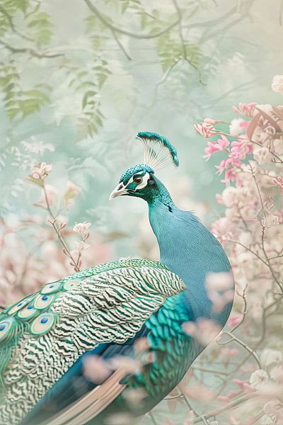 Blue peacock by Poster Art Shop