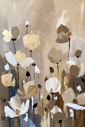 Coquelicots | Beige | Abstrait | Serein