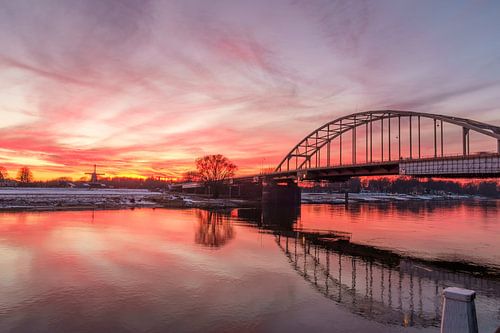 Deventer ijssel zonsondergang Bolwerksmolen