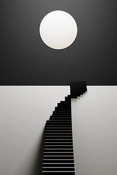 minimale Treppen zum Vollmond