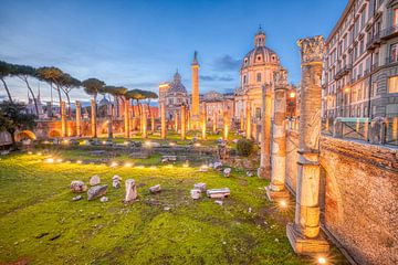 De ruïnes van het Forum in het oude Rome in Italië