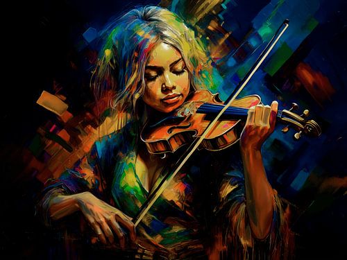 A colourful violinist with an expressive style