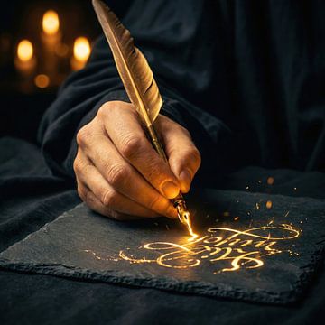 Gouden ganzenveer schrijven